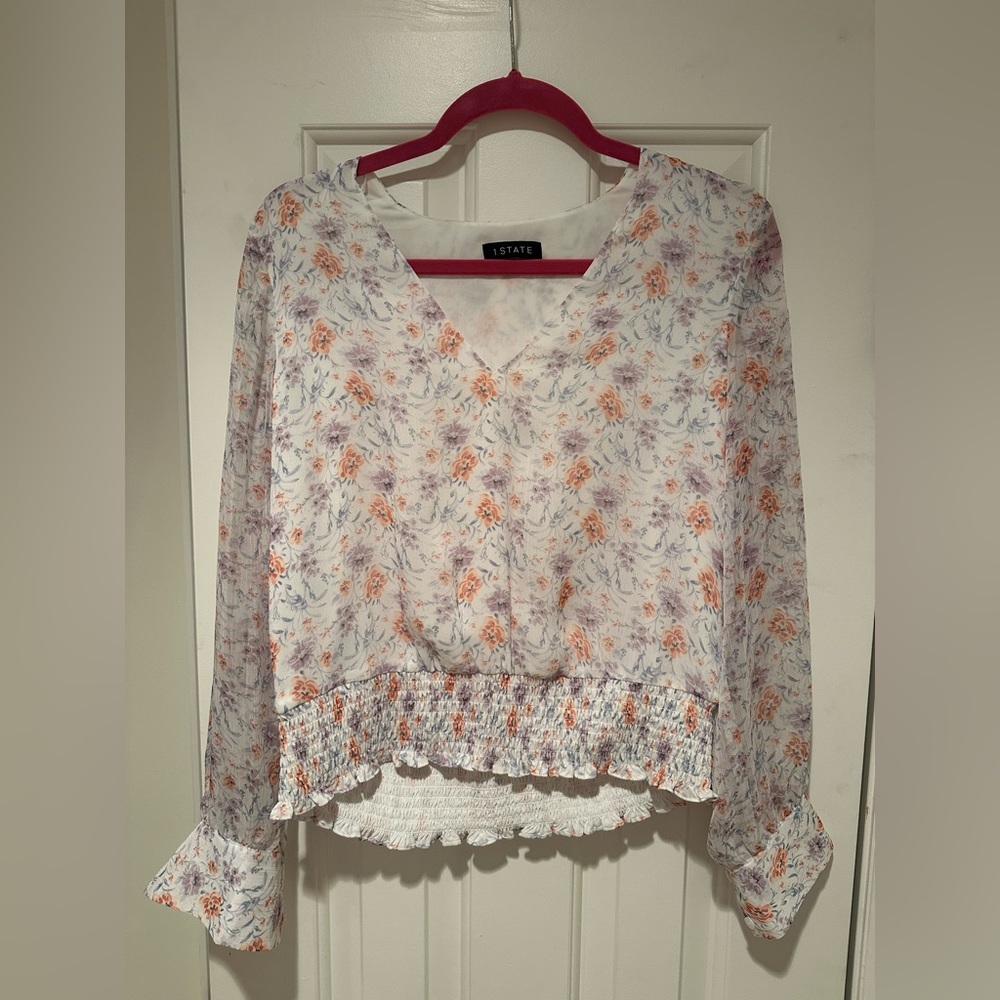 1.State Floral Long Sleeve Top